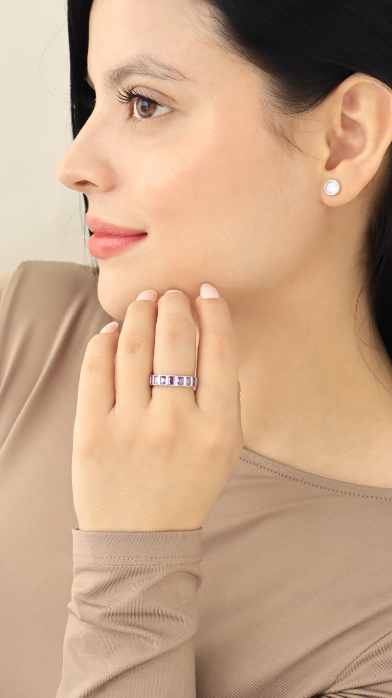 Anillo Con Microcircon/ En Baño De Oro 24k. Marca Brazz By Roel.