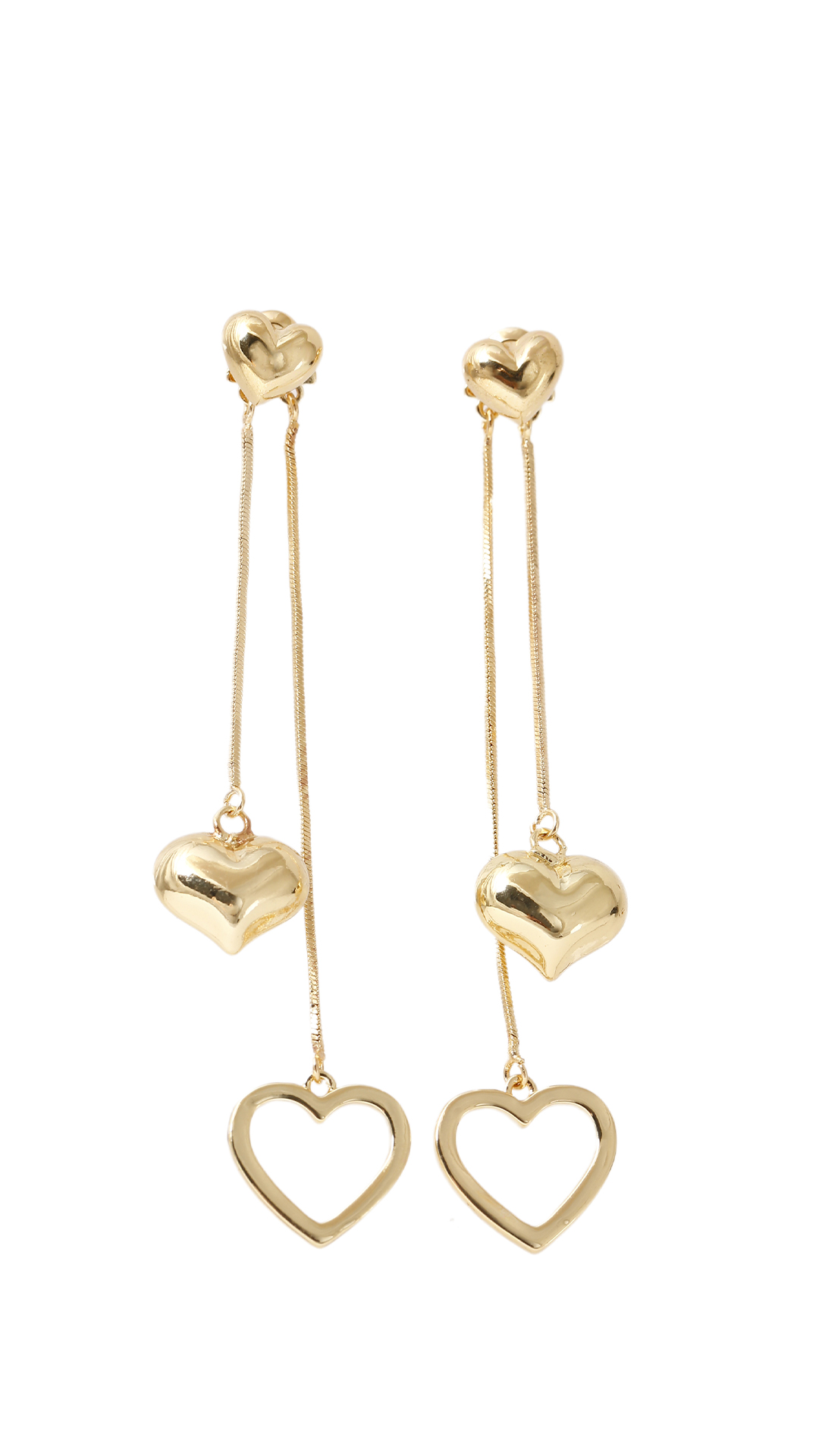 Arete Topo Corazón/ En Baño De Oro 24k. Marca Brazz By Roel.
