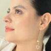 Arete Topo Corazón/ En Baño De Oro 24k. Marca Brazz By Roel.
