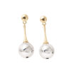 Arete Topo Bicolor/ En Baño De Oro 24k. Marca Brazz By Roel.