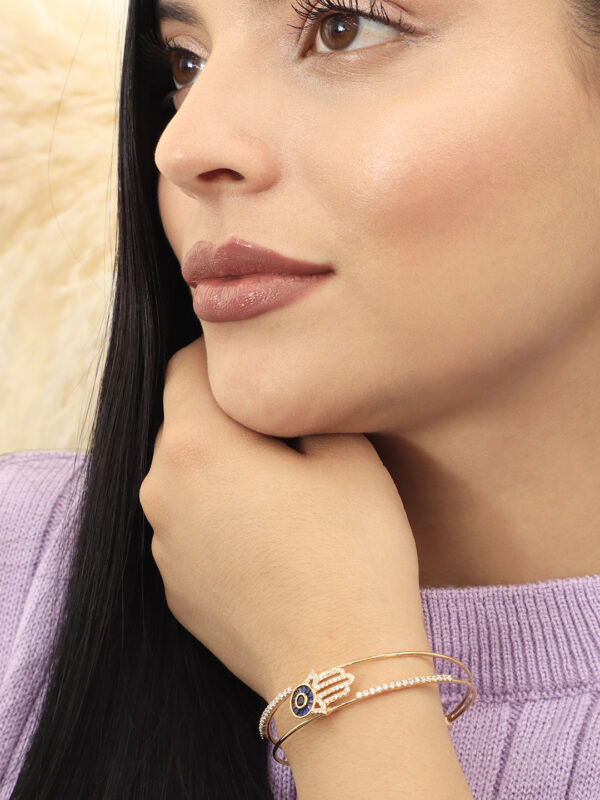 Brazalete Mano De Fátima/ En Baño De Oro 24k. Marca Brazz By Roel.