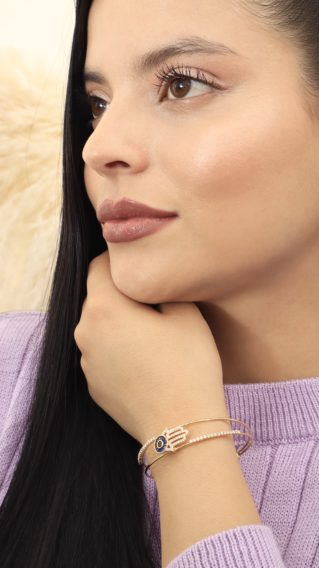 Brazalete Mano De Fátima/ En Baño De Oro 24k. Marca Brazz By Roel.