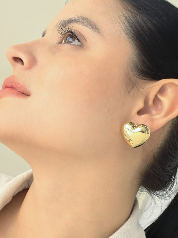Topo Corazón Dorado/ En baño de oro 24k. Marca Brazz By Roel.