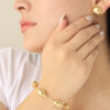Pulsera Balines/ En Baño De Oro 24k. Marca Brazz By Roel.