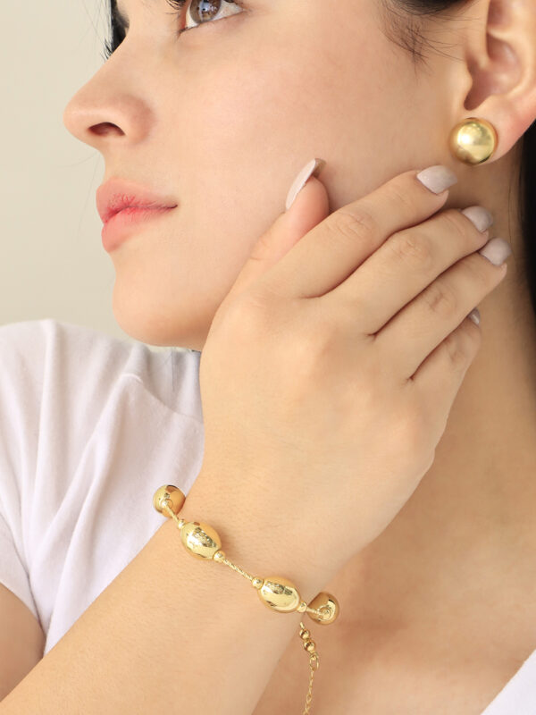 Pulsera Balines/ En Baño De Oro 24k. Marca Brazz By Roel.