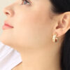 Candonga Con Microcircon/ En Baño De Oro 24k. Marca Brazz By Roel.