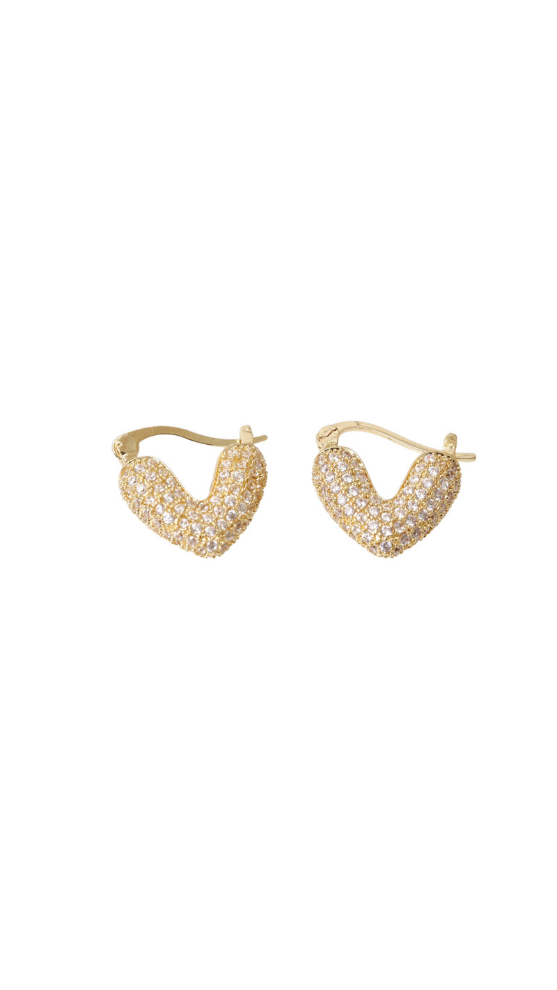 Candonga Corazón con microcircones/ En Baño De Oro 24k. Marca Brazz By Roel.