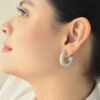 Candonga Con Microcircones/ En Baño De Oro 24k. Marca Brazz By Roel.