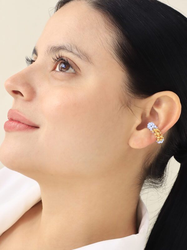 Earcuff Mostacilla/ En Baño De Oro 24k. Marca Brazz By Roel.