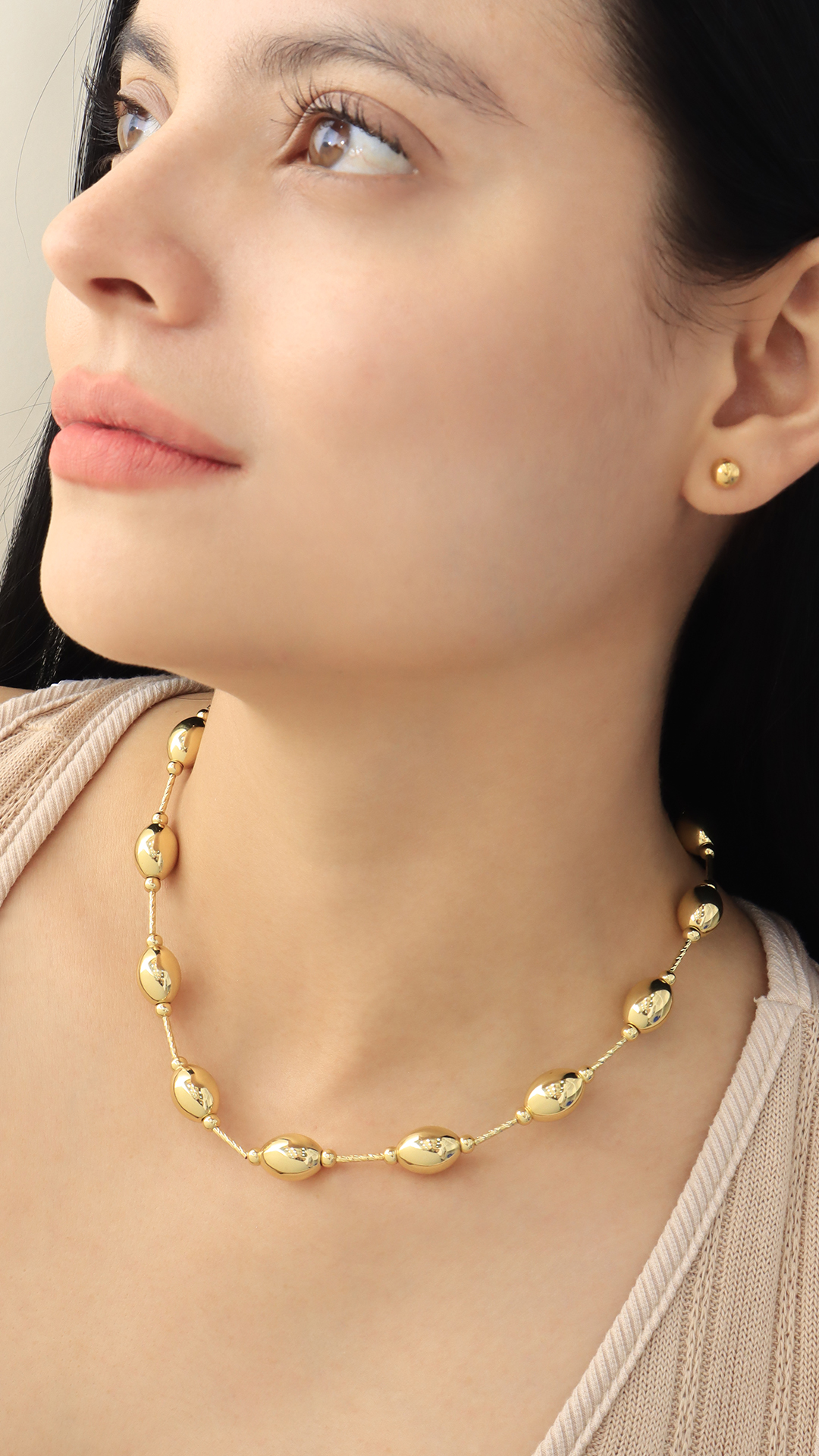 Gargantilla Dorada/ En Baño De Oro 24k. Marca Brazz By Roel.