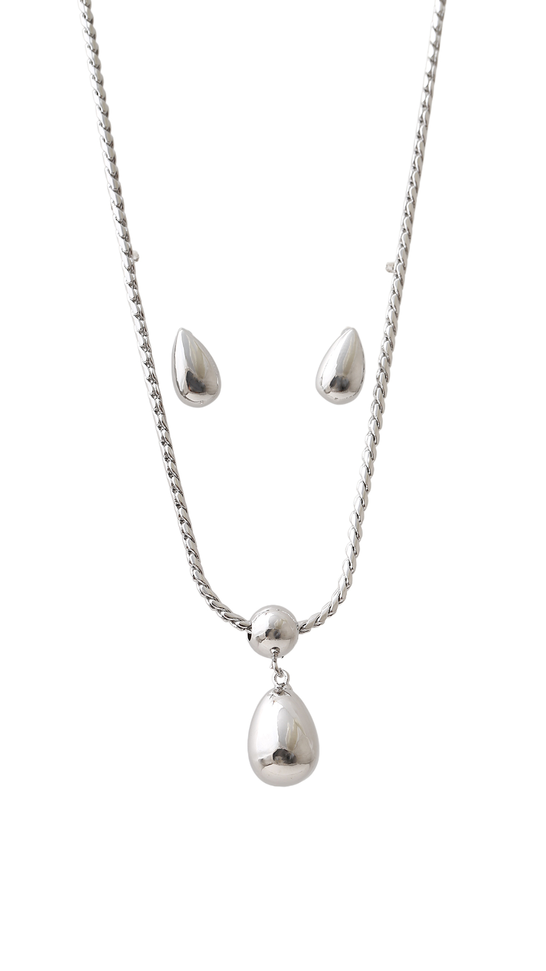 Juego Gota Plateado/ En Baño De Oro 24k. Marca Brazz By Roel.