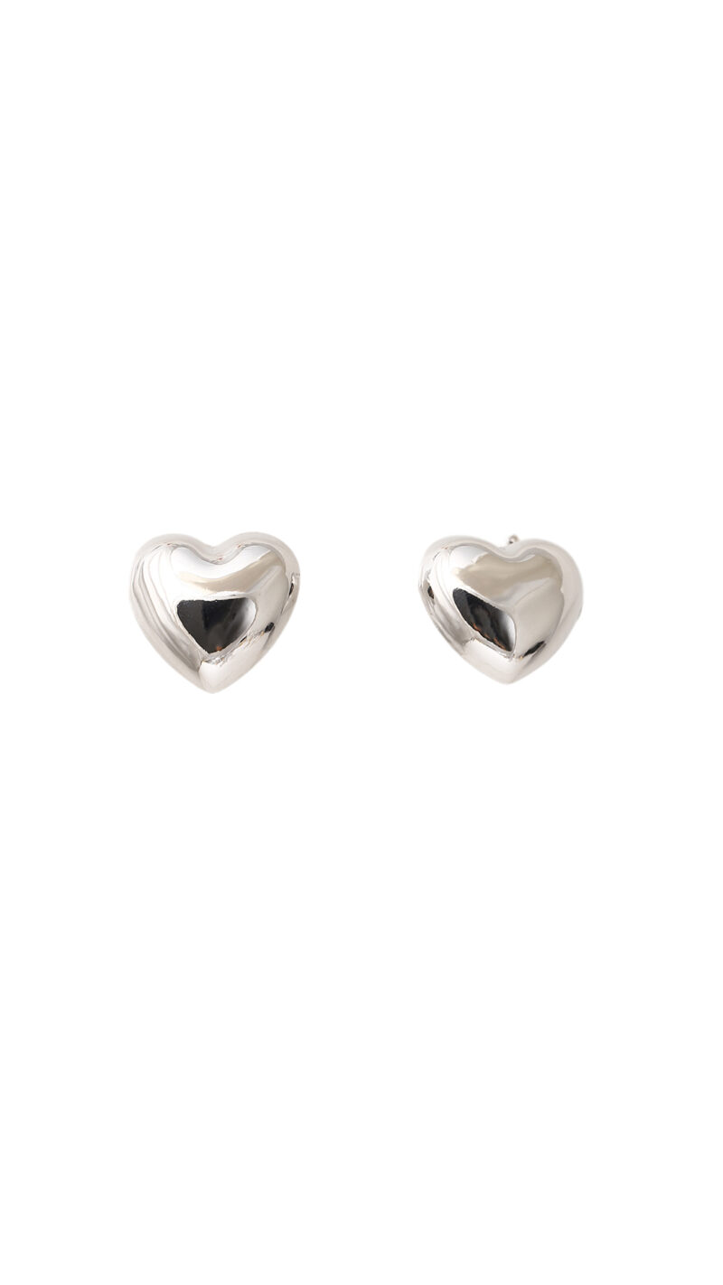 Topo Corazón Plateado/ En Baño De Oro 24k. Marca Brazz By Roel.