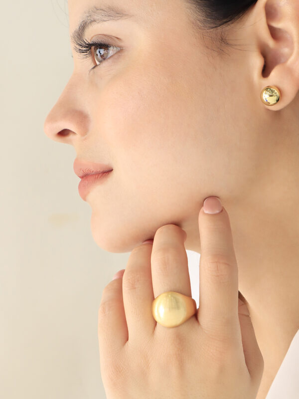 Anillo Dorado/ En Baño De Oro 24k. Marca Brazz By Roel.