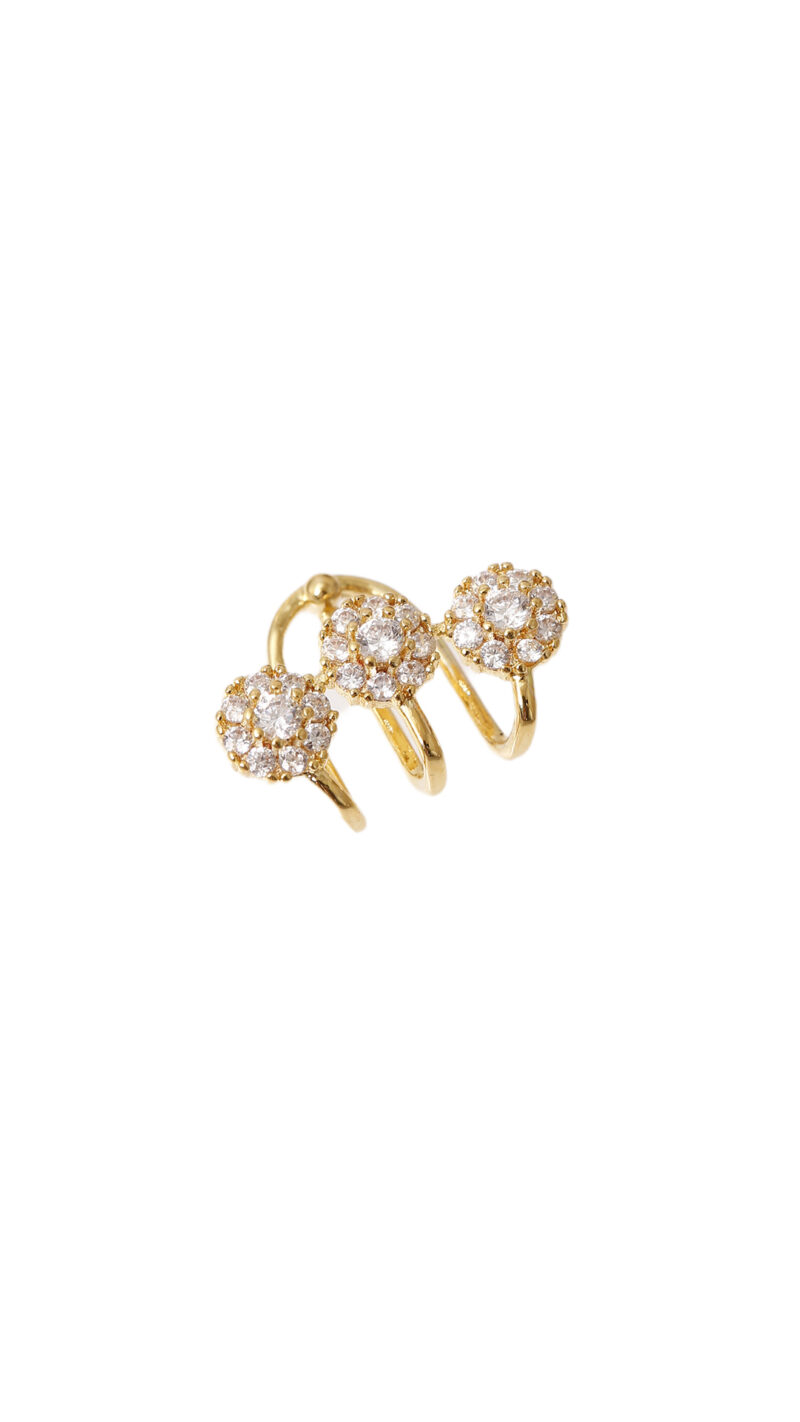 Earcuff Flor/ En Baño De Oro 24k. Marca Brazz By Roel.