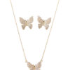Juego Dama Mariposa/ En Baño De Oro 24k. Marca Brazz By Roel.