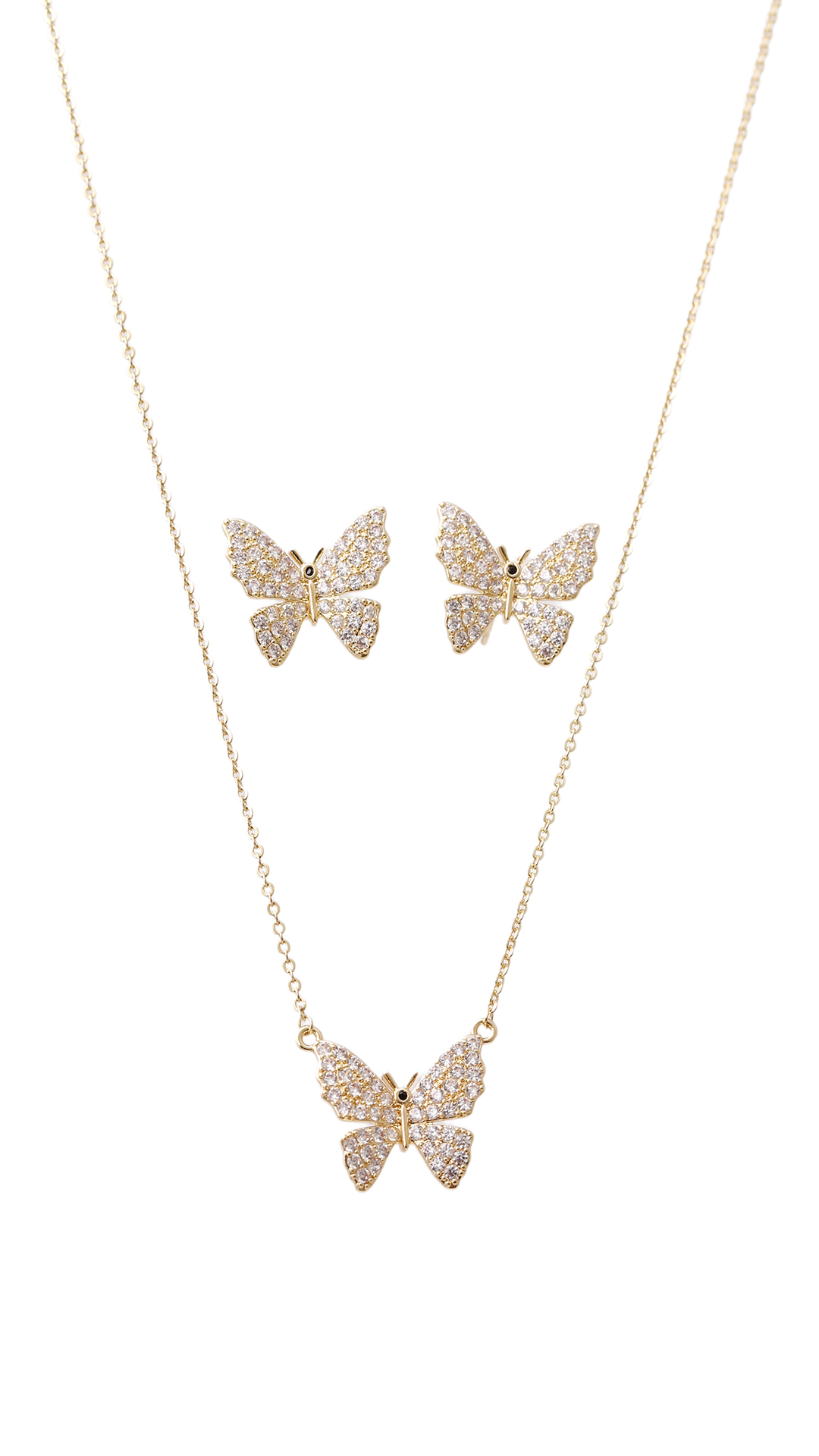 Juego Dama Mariposa/ En Baño De Oro 24k. Marca Brazz By Roel.