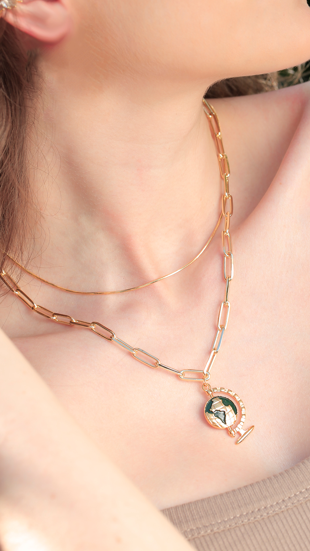 Collar Doble Viajero Dorado