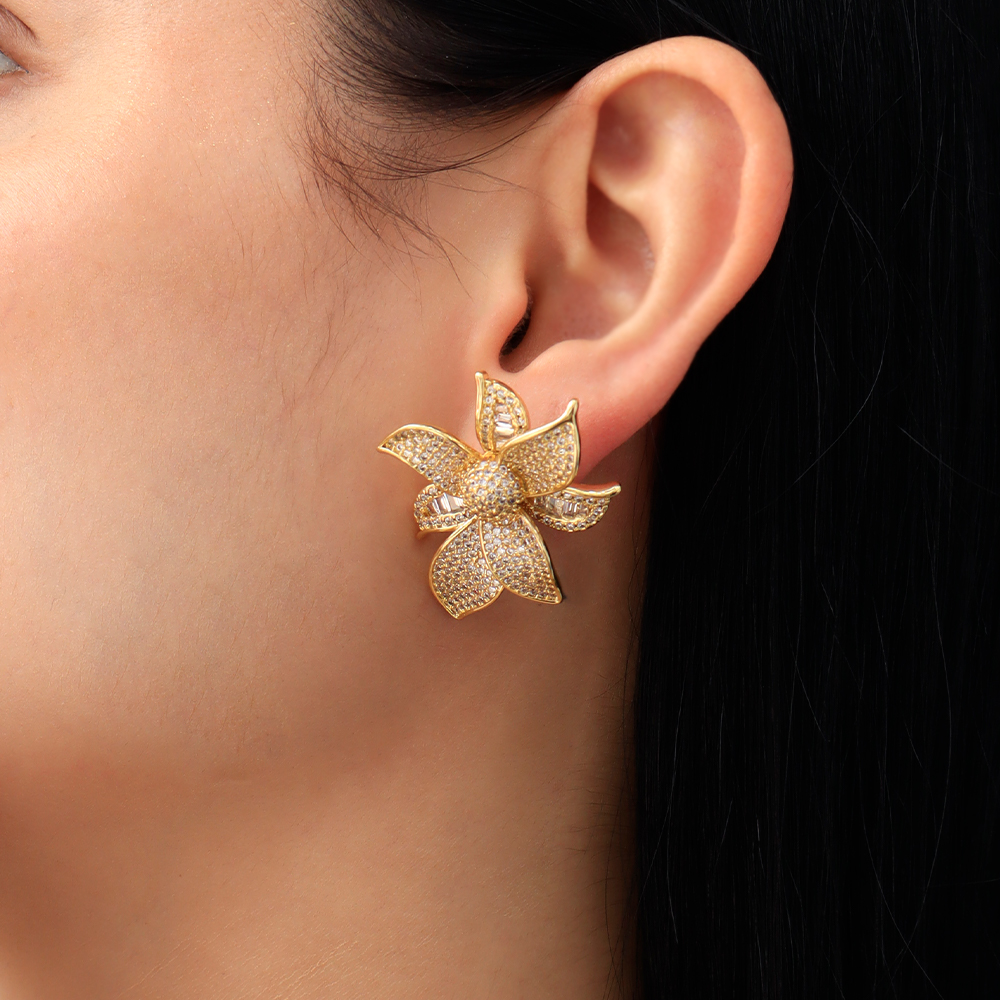 Arete Topo Alma/ En Baño De Oro 24k. Marca Brazz By Roel.