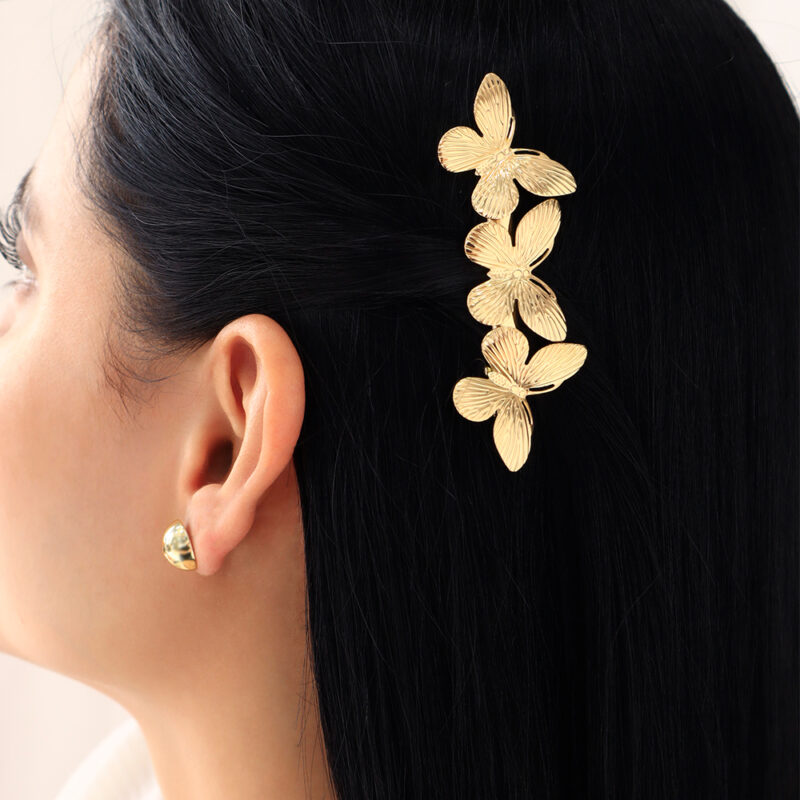 Hair Clips/ En Baño De Oro 24k. Marca Brazz By Roel.