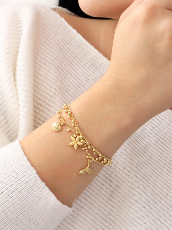 Pulsera Sirena/ Baño De Oro 24k. Marca Brazz By Roel.