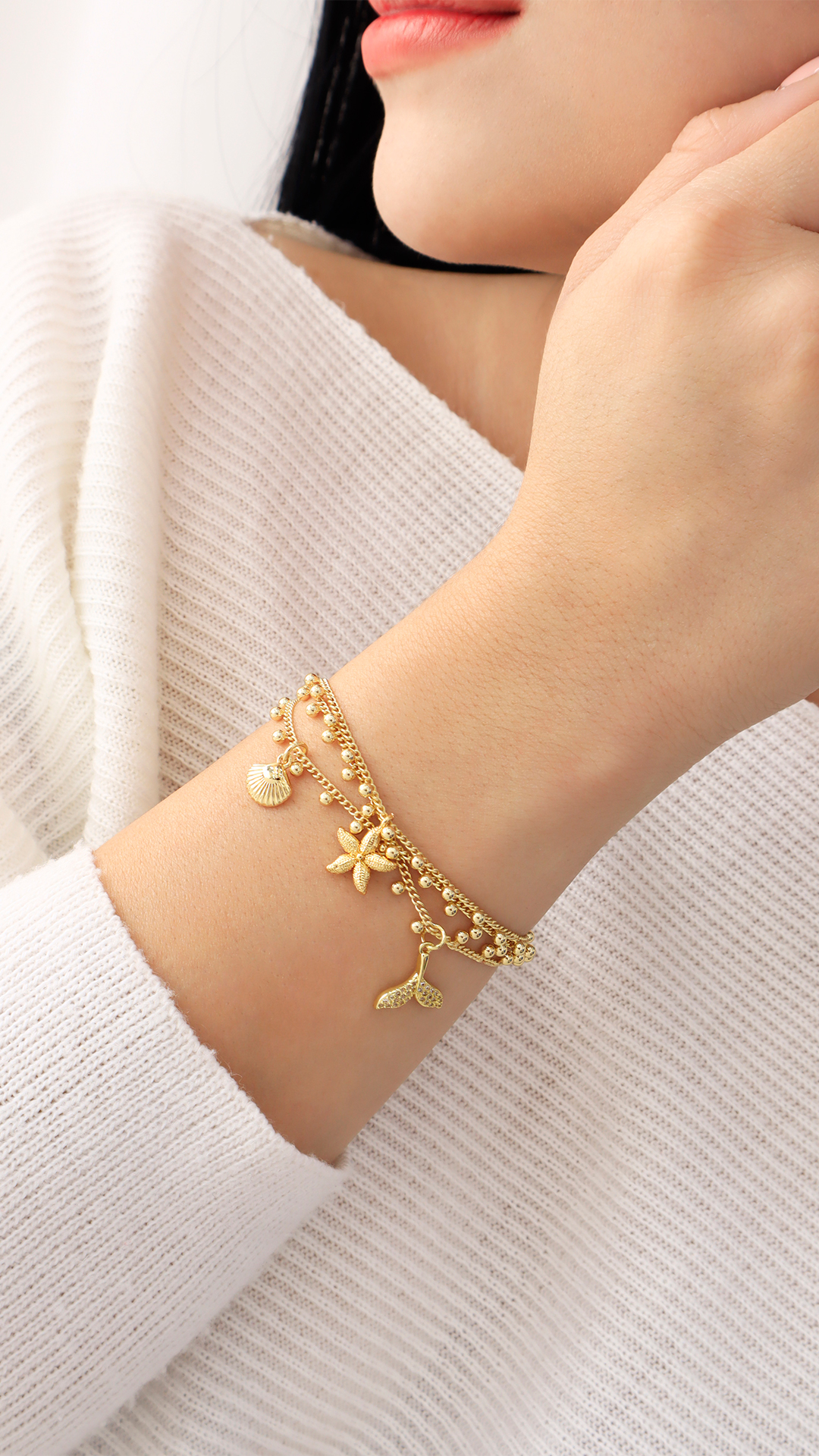 Pulsera Sirena/ Baño De Oro 24k. Marca Brazz By Roel.