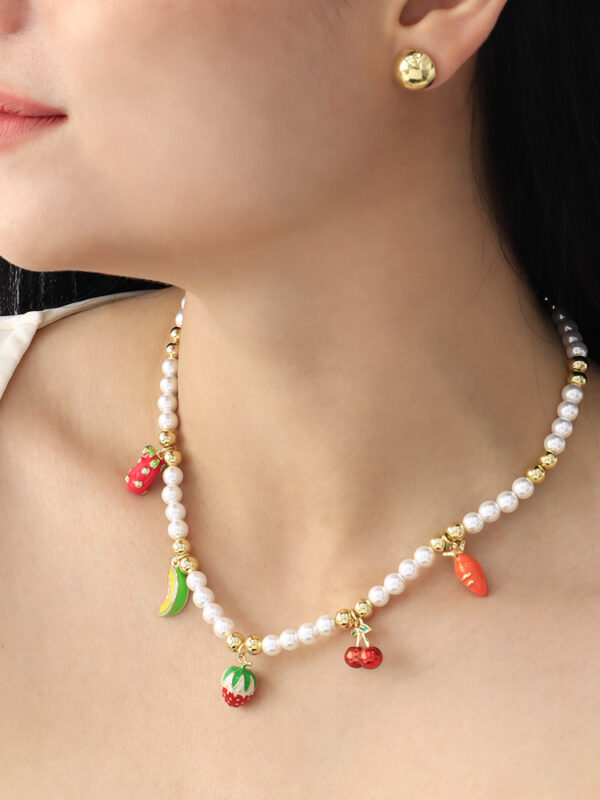 Collar Frutal/ En Baño De Oro 24k. Marca Brazz By Roel.