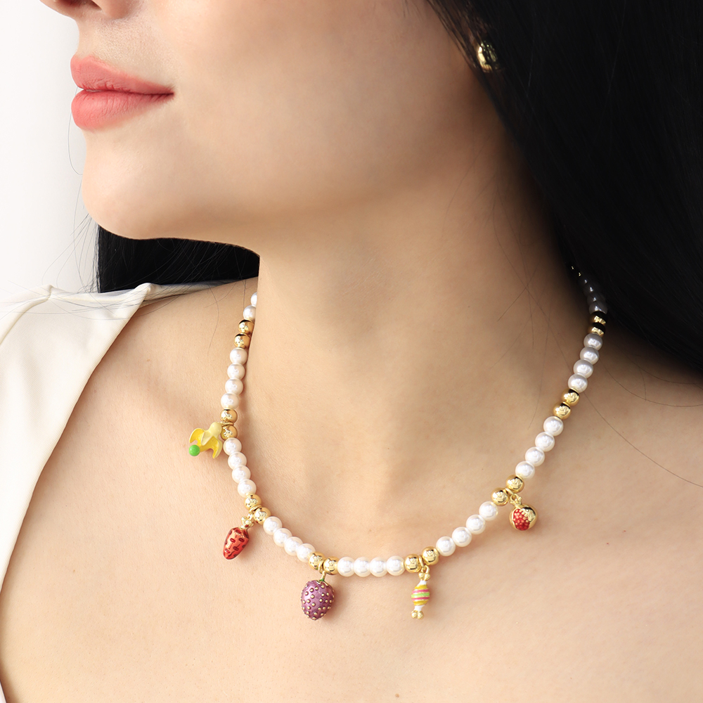 Collar Tropical/ En Baño De Oro 24k. Marca Brazz By Roel.