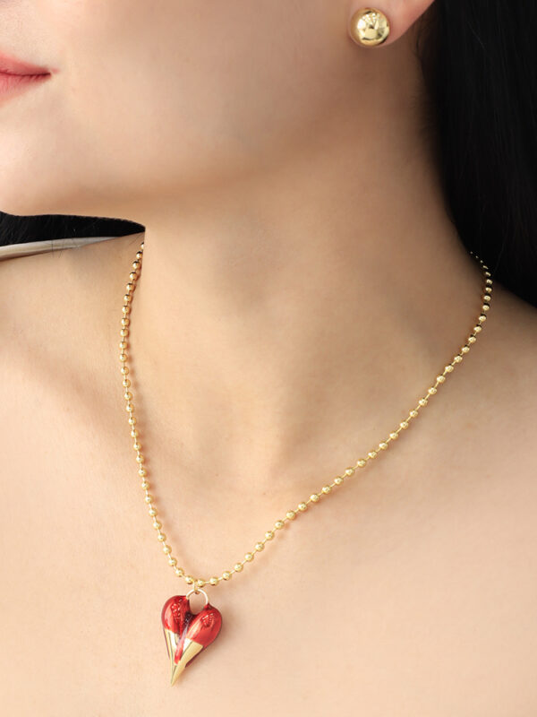 Gargantilla Tesoro De Corazón/ En Baño De Oro 24k. Marca Brazz By Roel.