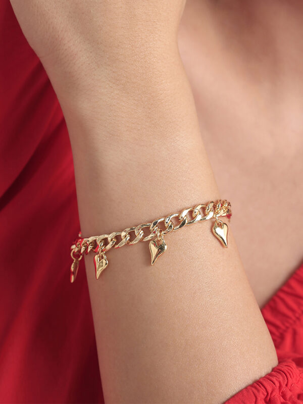 Pulsera Match Heart/ En Baño De Oro 24k. Marca Brazz By Roel.